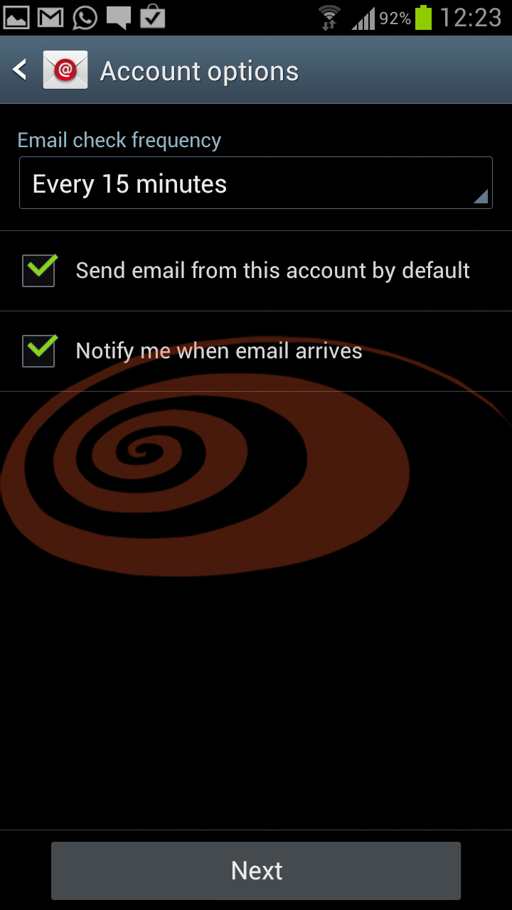 Setting up your Samsung Galaxy to download your email